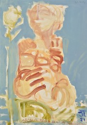 ANNA PERENNA MIT BLUME, Leinwand 2021, 50 x 70 cm