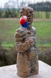 POMPON, Terrakotta 2022, gebrannt, h = 36 cm